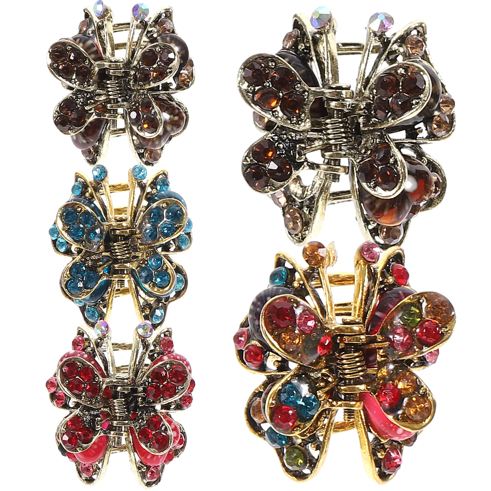 

5pcs Mini HairClips Crystal Jeweled Accessories Women Rhinestone Elegant NonSlip Durable Stylish Birthday Valentine