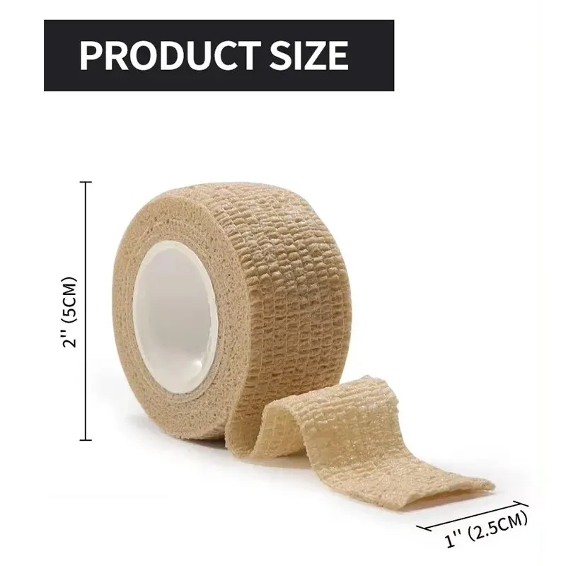 1/10pcs Self Adherent Cohesive Bandage Wrap Stretch Non Woven Self Adhesive Tape - Skin Colour Athletic Elastic Bandage image 2