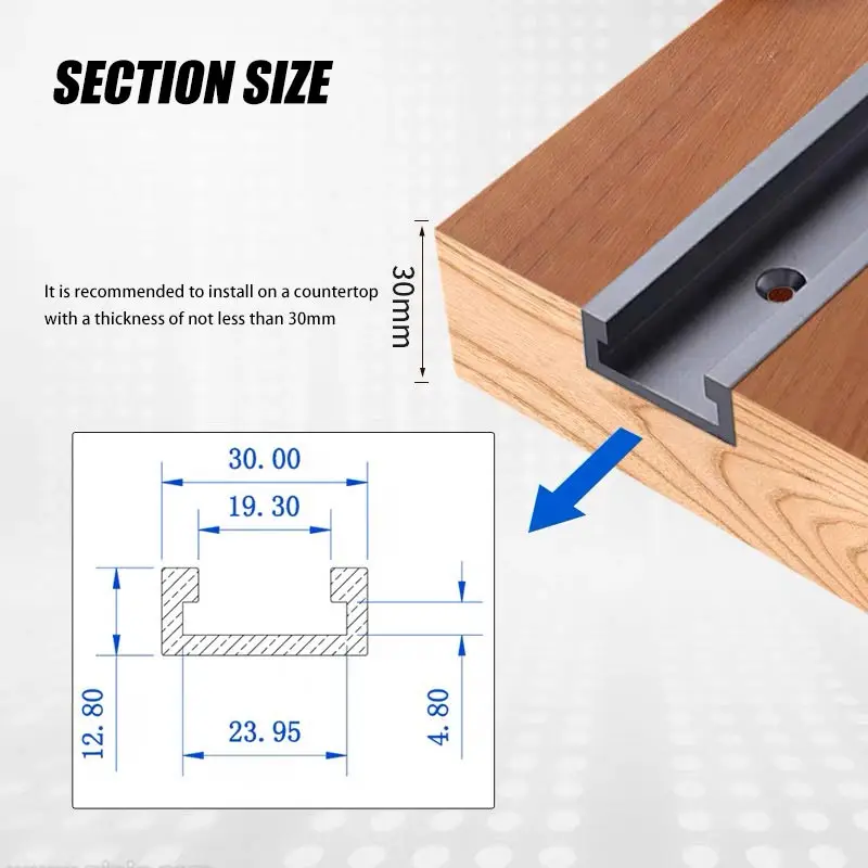 Woodworking 30# T Track Slot Table Saw Pusher DIY Modifications Workbench Slider 30cm 40cm 50cm Type-30 Universal Track tools