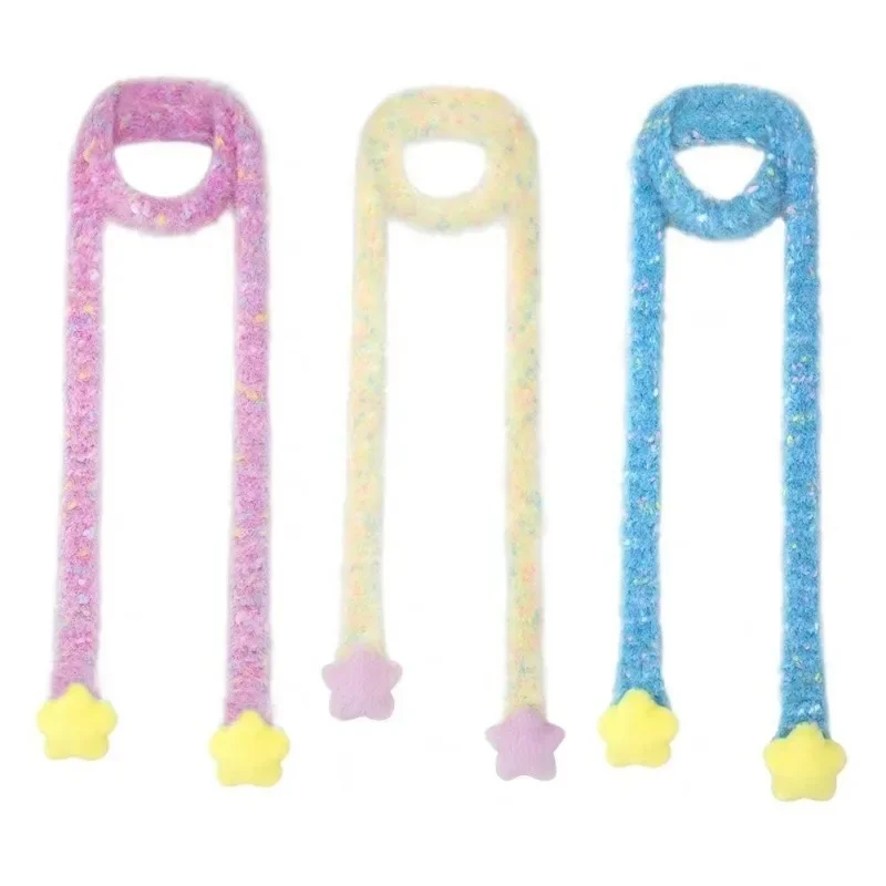 

Winter Scarf Woman Candy Color Y2k Girls Stars Scarf Cute Sweet Cool Girls Neck Petite Lady Japanese Y2k Kawaii Pink Scarves