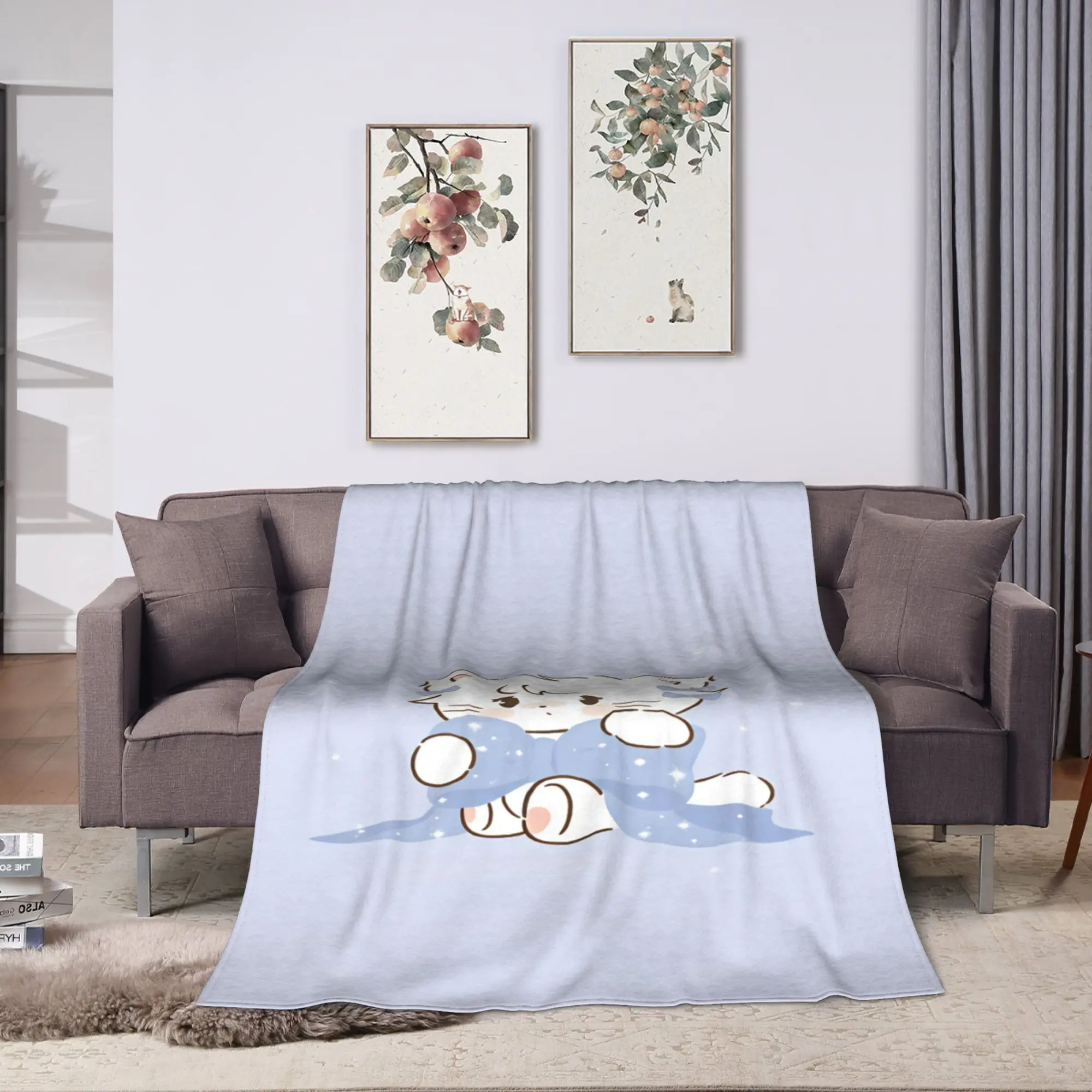 Mikkos Mousses Blanket  Travel Flannel Throw Blanket For Couch Bed Warm Custom DIY Quality Bedspread Birthday Present