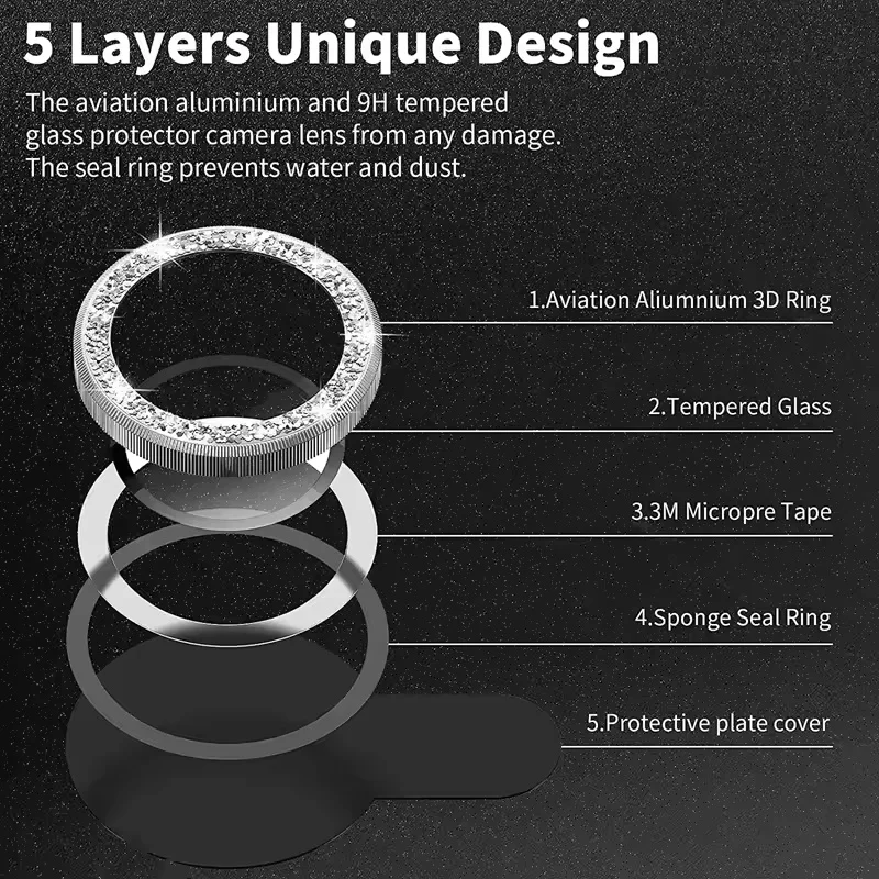 BXHBling Kameraobjektivschutz für Samsung Galaxy S25 S24 Ultra S24+ S23 Plus FE Glitzerring Gehärtetes Glas Rückseite Objektivdeckelabdeckung