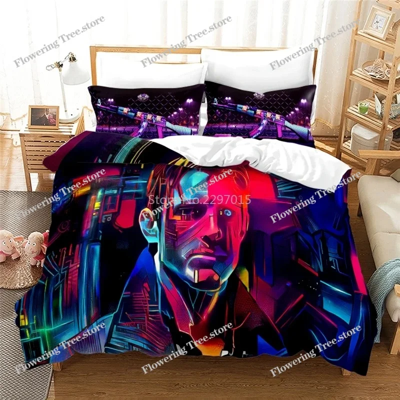 

3D Neon Rider Drives Sport Cars Pattern Bedding Set Duvet Cover Pillowcase Single Double Twin Full Queen King for Bedroom Decor