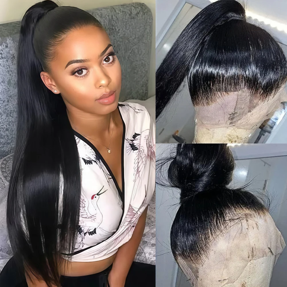 

Glueless Invisi-Drawstring 360 Full Lace Wig 200 Density Bone Straight 5x5 HD Lace Closure Human Hair Wigs Brazilian Remy Hair