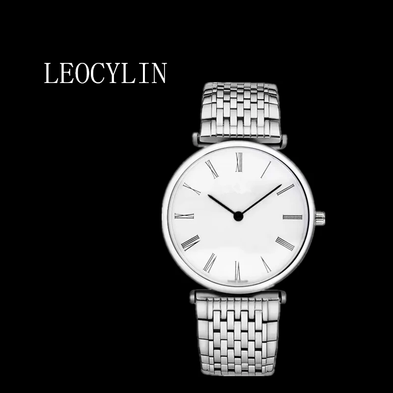 LEOCYLIN Fashion quartz watch Simplicity ultrathin 5.7mm sapphire waterproof stainless steel for men business Wristwatch