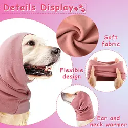 Pet grooming earmuffs for cats and dogs, warm earmuffs winter cold-proof neck scarf noise reduction, washable and highly elastic
