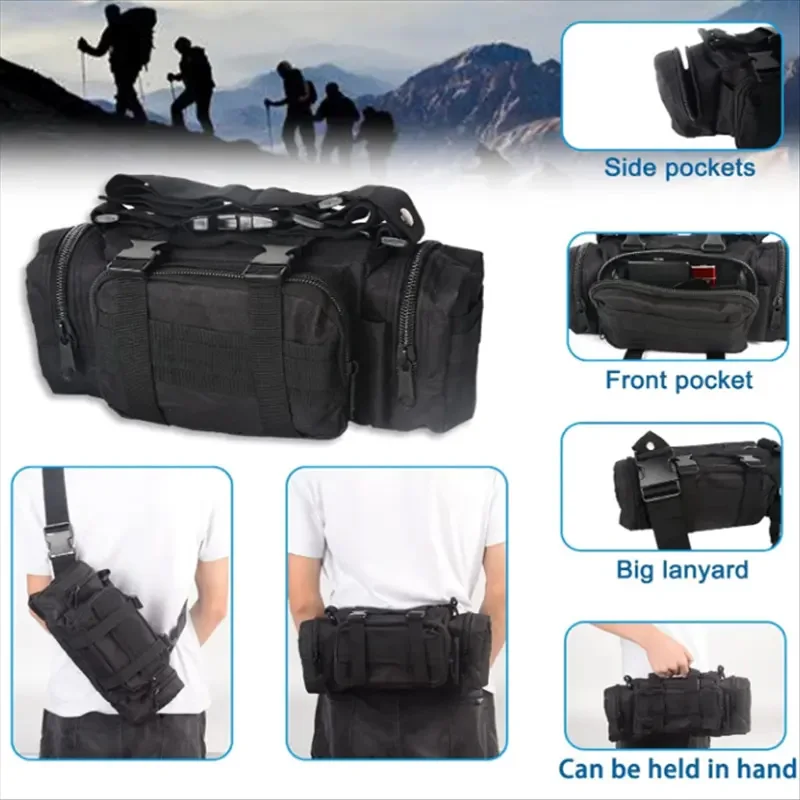 Outdoor fitness bag waist bag handbag fishing tool storage bag magic 3P camera bag multifunctional MOLLE tactical shoulder bag