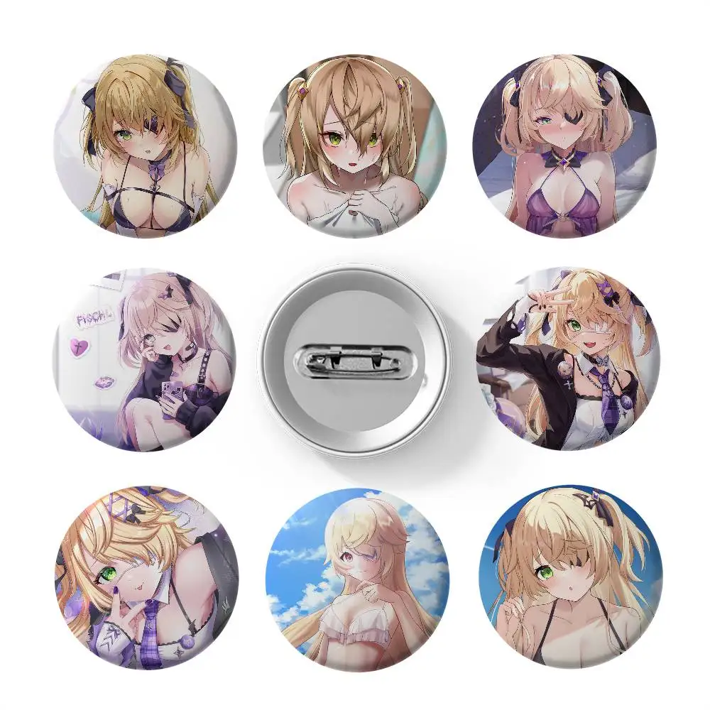 

Fischl Honkai Impact Cute Badges Round Exquisite Badge Brooches Creative Pins For Clothes Hat Backpack Gift Accessories