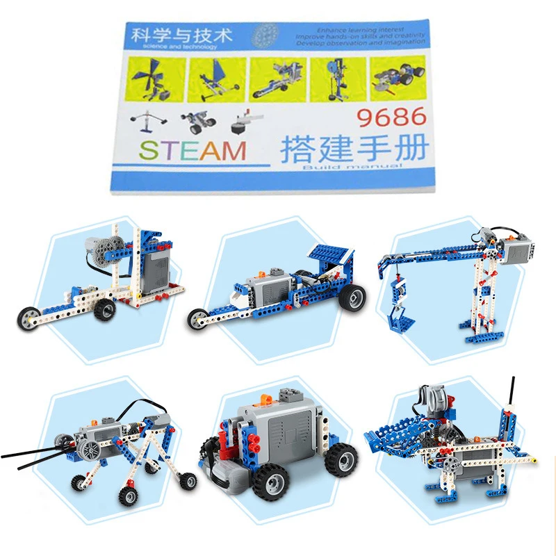 24 Modelings Instruction Assemble Building Blocks Paper Book Guide for 9686 Simple and Motorized Mechanisms Base Set STEAM Toys