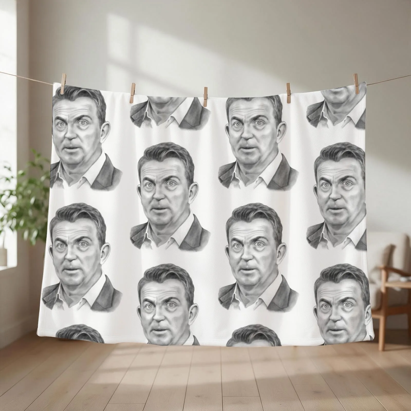 Bradley Walsh Throw Blanket couch cozy soft plush fuzzy picnic outdoor blanket