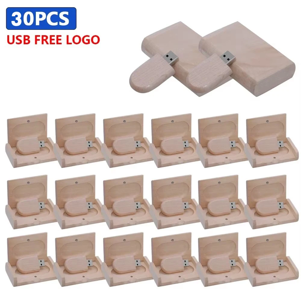 30 قطعة/الوحدة تخصيص شعار USB فلاش القلم محرك 8 جيجابايت 16 جيجابايت 32 جيجابايت 64 جيجابايت بندريف القيقب الجوز الخشب القلم محركات التصوير هدايا الزفاف
