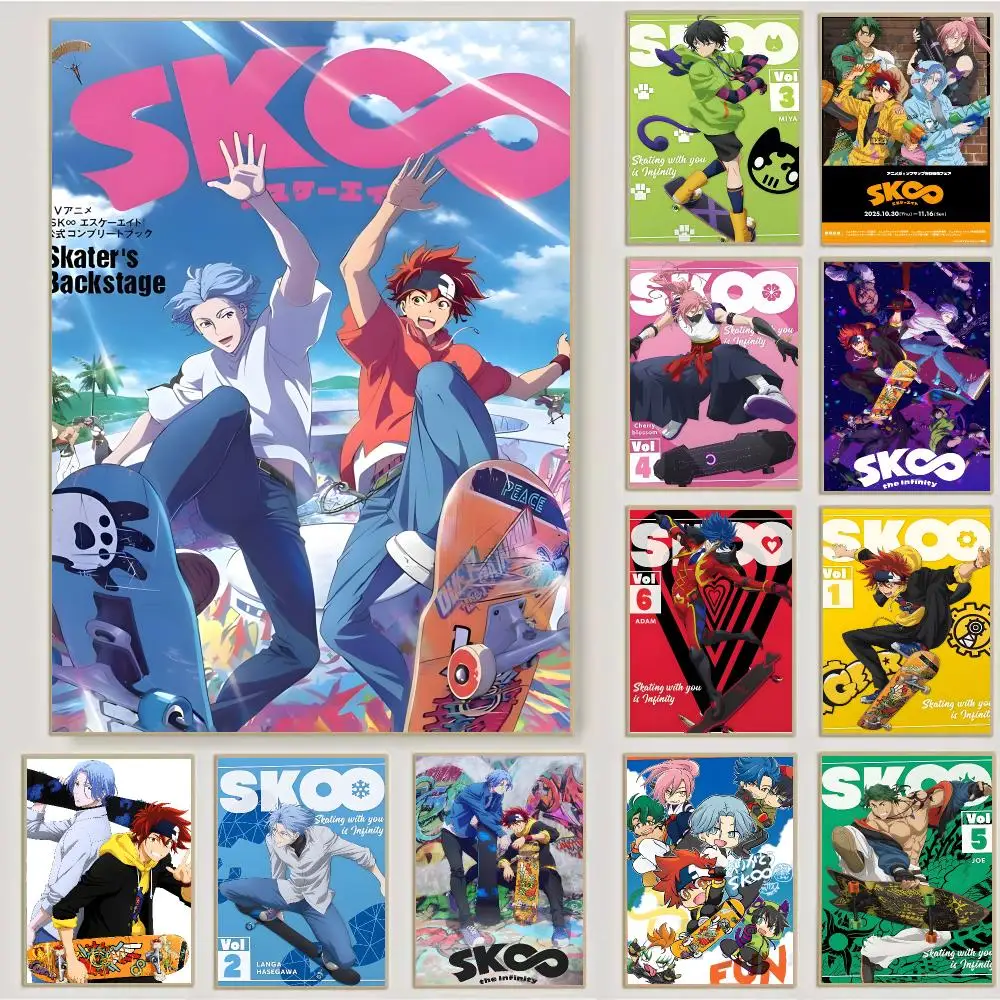 SK8 the Infinity Anime Sports Poster Waterproof Sticky Wall Art Print For Bedroom Living Room Hallway Bar Home Decor