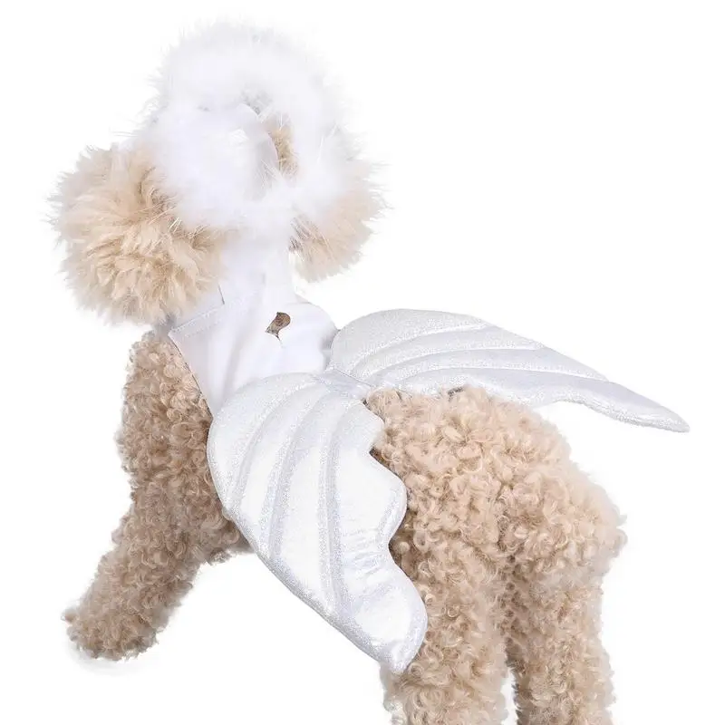 Disfraz de Ángel con forma de alas de Ángel para piezas, conjunto de accesorios para disfraz de Mascota, gato, perro, ropa de cambio de imagen para Navidad y Halloween, 1 unidad