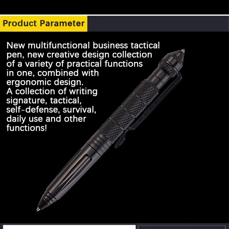 Bolígrafo táctico multifuncional para exteriores, bolígrafo protector portátil de acero de tungsteno para ventana, bolígrafo de lobo para hombre y mujer, bolígrafo corporal