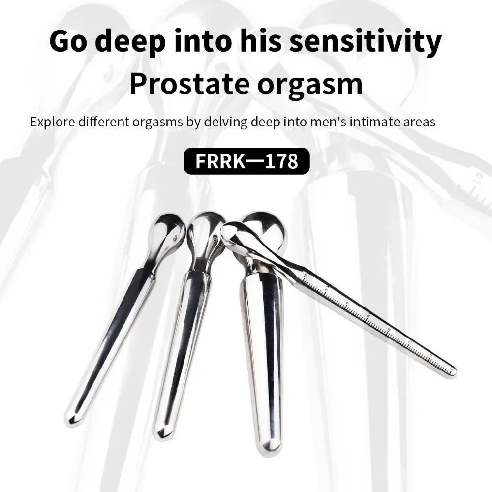 125MM Long Stainless Steel Urethral Dilator with Scale Penis Plug for Male Masturbator Penis Inserts Stimulation SexToys for Men