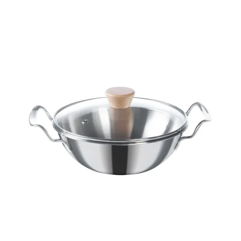 #Shuangshan stainless steel seafood pot household crayfish dry  hot pot thickened instant noodle  with lid shallow amphora