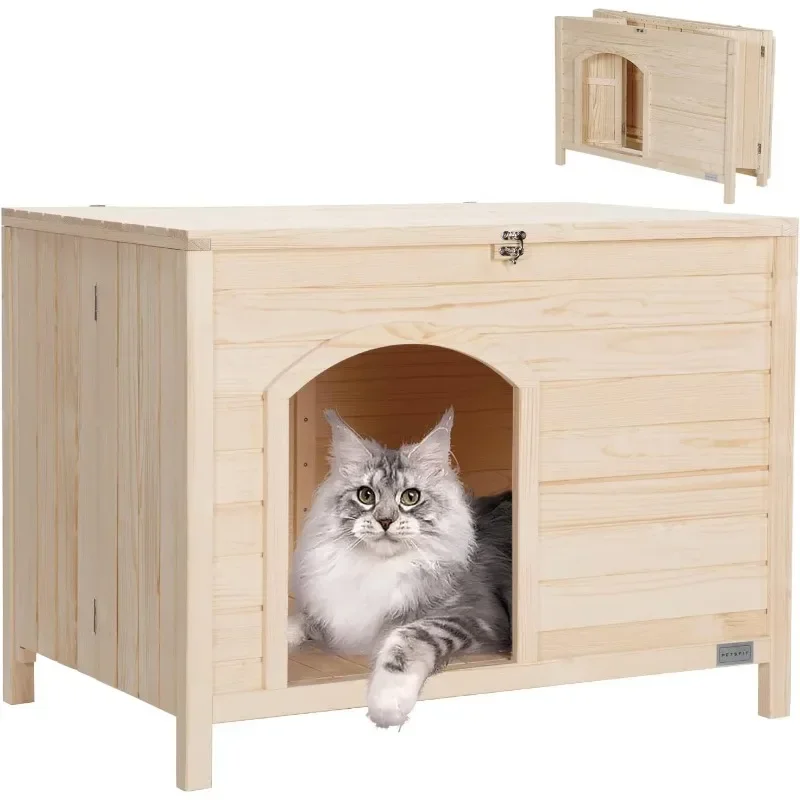 Large Cat Litter Box Furniture Hidden, Cat Toilet Furniture with Top Opening, Folding Cat Litter Box Enclosure,