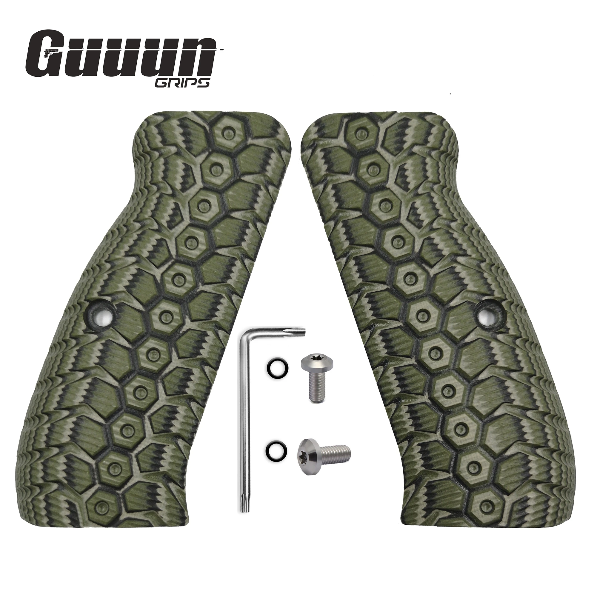 Guuun CZ 75 SP-01 uchwyty OPS mechaniczna tekstura pełny wymiar SP01 cień taktyczny CZ