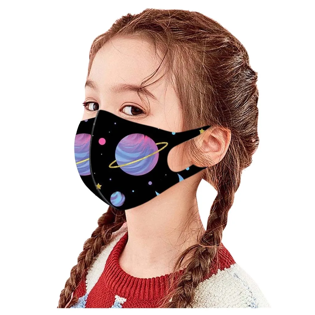 1pc Children'S Windproof Reusable Cotton Printed Protective Mask Essential Comfortable Mask For Long-Distance Travel маска