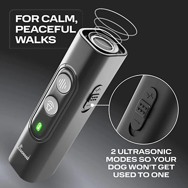 Powerful Ultrasonic Dog Repeller Anti Barking Stop Bark Training Device High Power Dog Training Repellents with USB Rechargeable