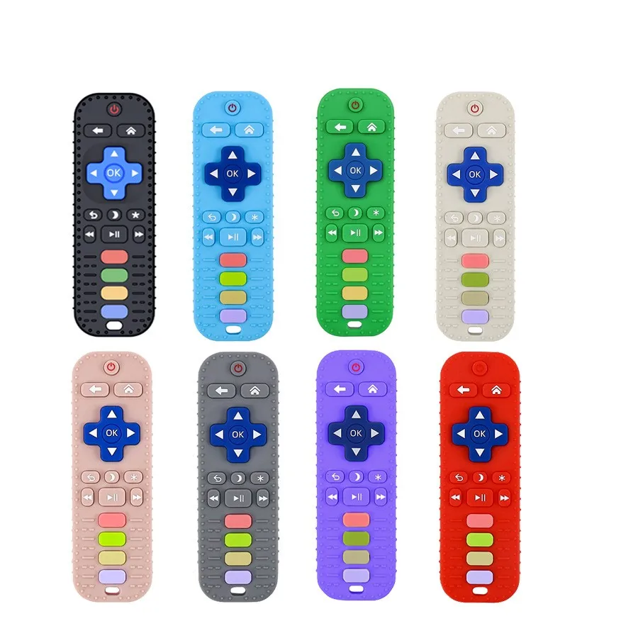 Silicone Remote Control Dental Glue Food Grade Anti Eating Hand Grinding Stick Children Soothing Bite Glue Teething Toy