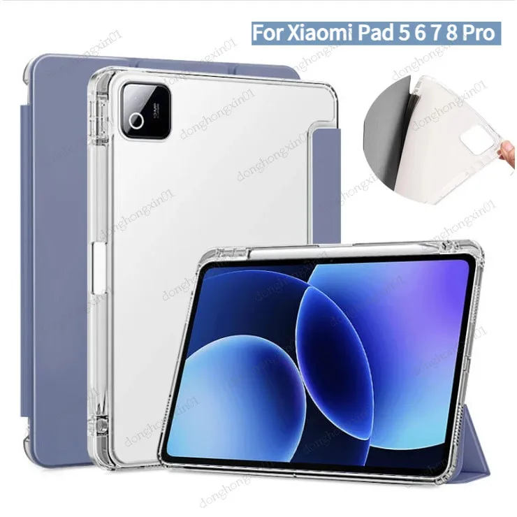 

Чехол для Xiaomi Pad 8 8 Pro 11,2 с держателем для карандашей, складная подставка из ТПУ, задняя часть для Xiaomi Pad 8 11,2 дюйма, 2025 7 Pro 5 6 Pro, чехол