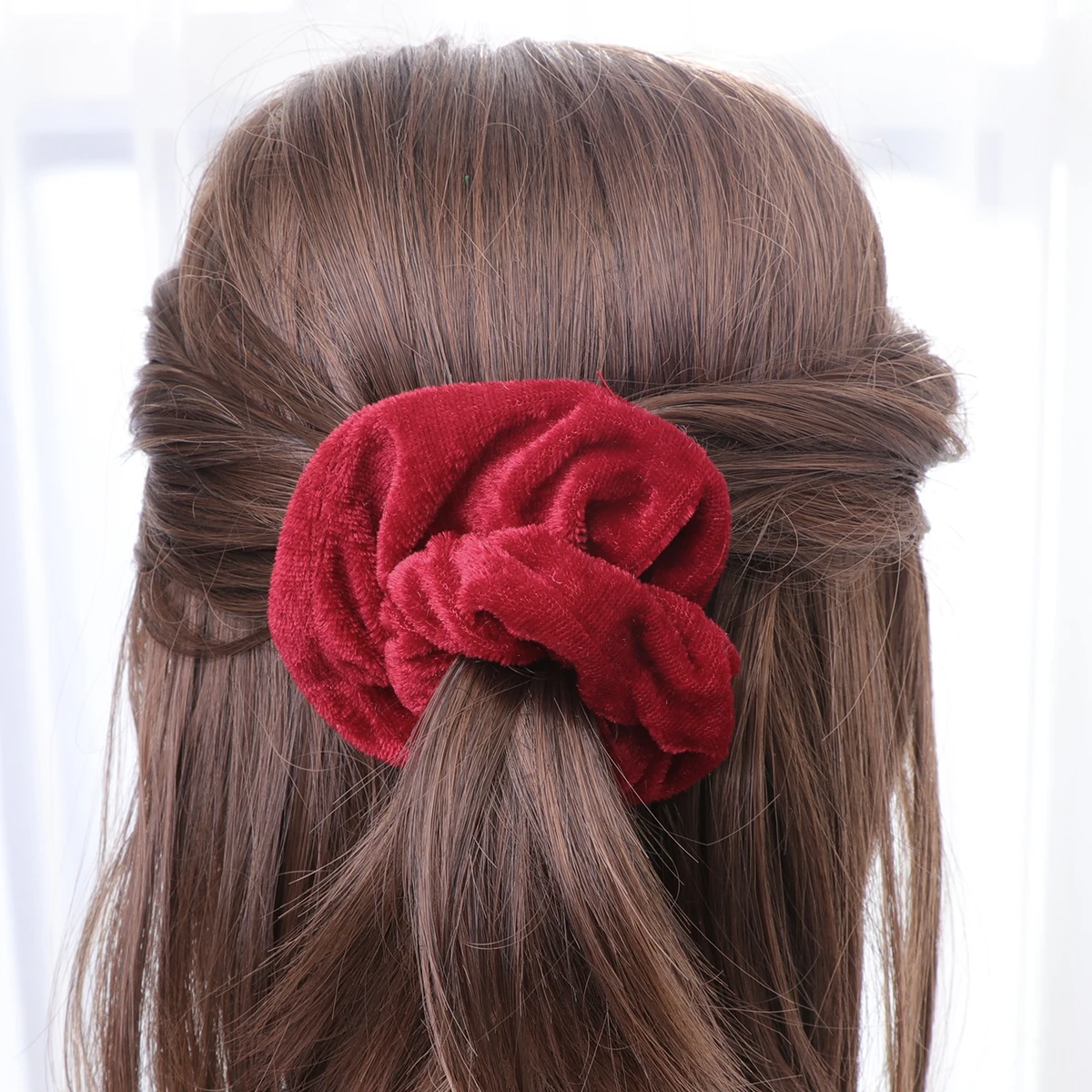 

12pcs Christmas Hair Ties Women Headdress Curly Ribbons Red Color Ponytail Holder Fashion Hair Bands Everyday Wear