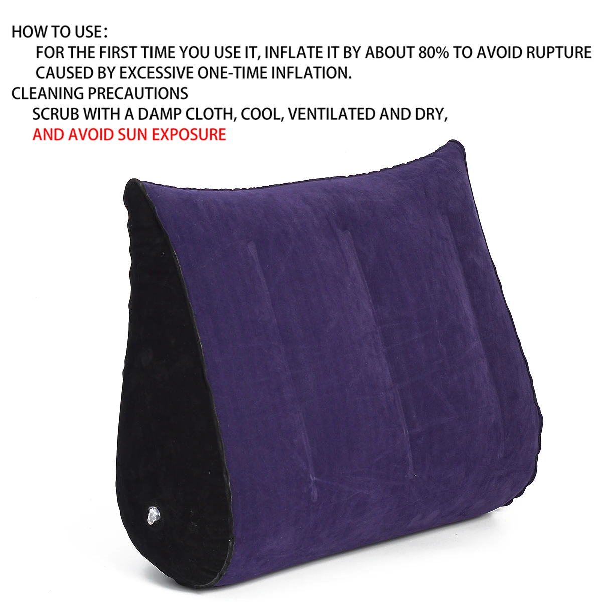 Plush Inflatable Triangular Cushion, Suitable for Storage and Portable Pillows, Comfortable Sofa Pillows
