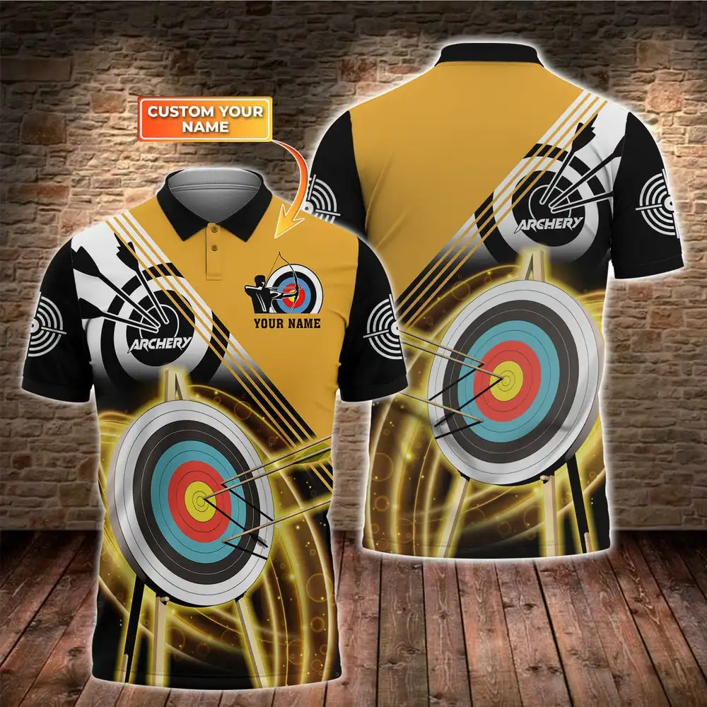 

3D Printing Custom Name POLO Shirts Harajuku Street Archery Darts Lovers Summer T-Shirts Unisex Clothing Simple