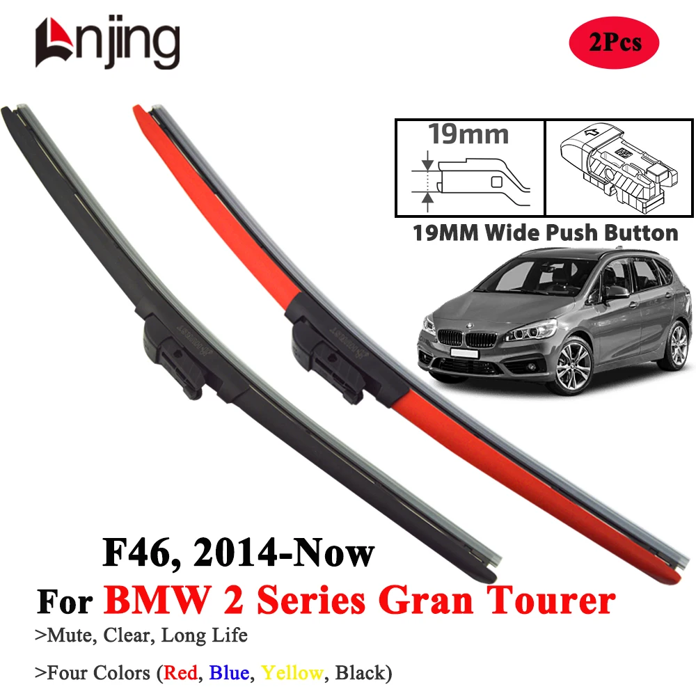 

LNJING Colorful Wiper Blades For BMW 2 Series Gran Tourer F46 216i 216d 218i 228d 220d 220i 2014-Now