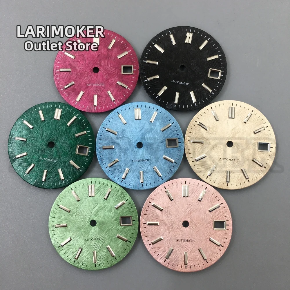 

LARIMOKER NH35 Watch Dial 29MM Chaotic Texture Date Window Diamond Markers Dial No Lume Suitable for NH35 Movement Watch Dial