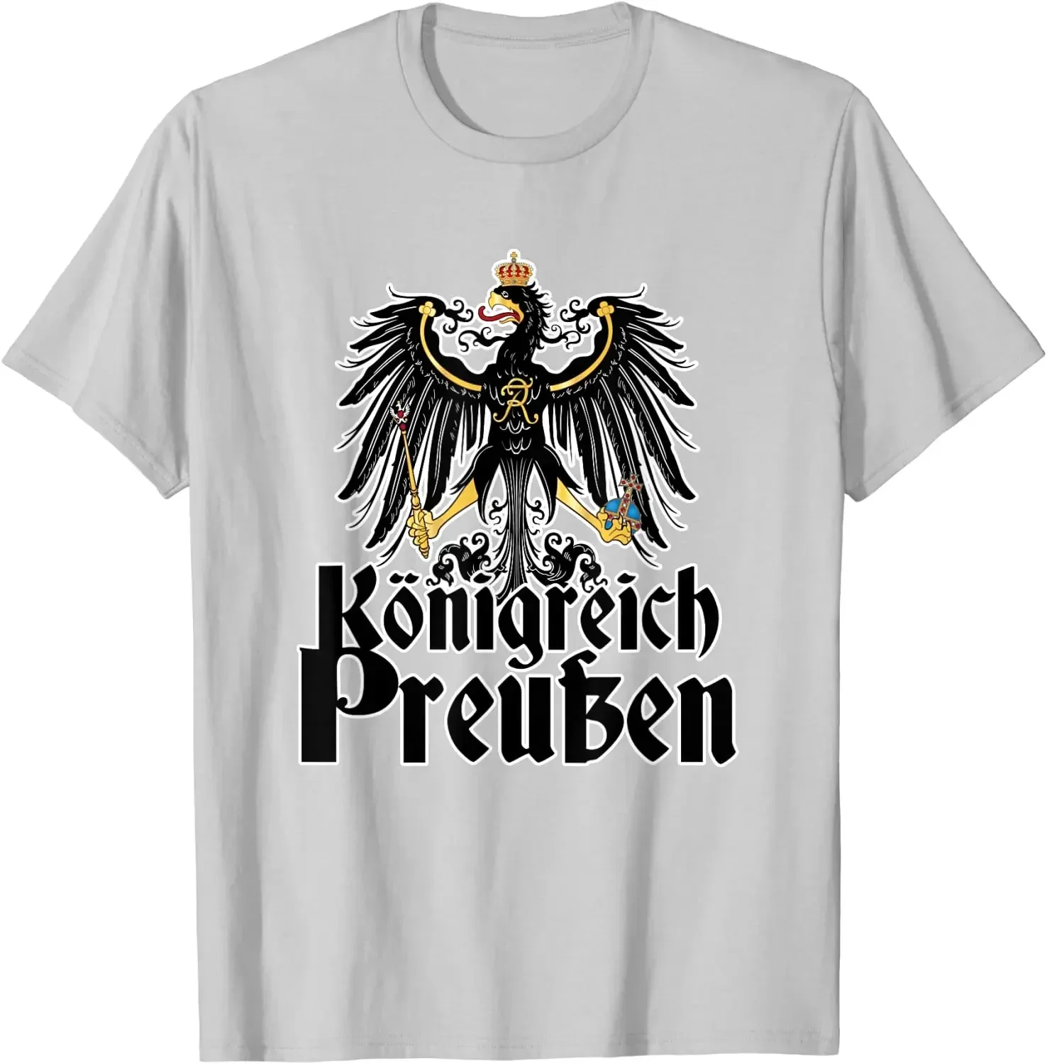 Preussen Prussia Kingdom Eagle Emblem Reichsadler T-Shirt 100% Cotton O-Neck Summer Short Sleeve Casual Mens T-shirt Size S-3XL