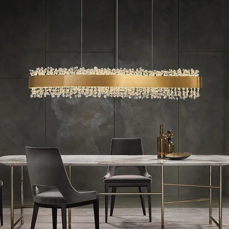 

Modern Luxury Led Crystal Chandeliers Home Dining Room Lighting Lustre Decorate Indoor Hotel Bar Ceiling Pendant Lights Fixtures