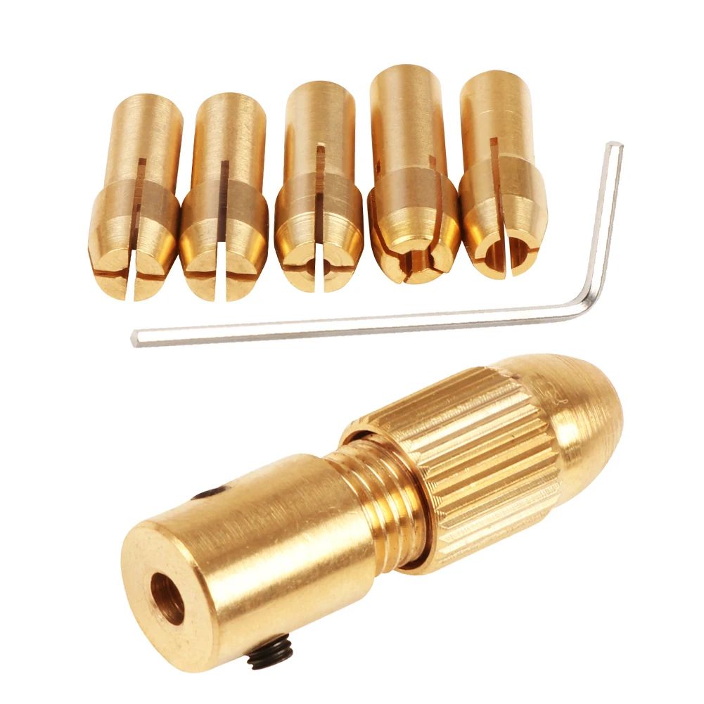 7 PCS/lot Mini Drill Brass Collet Chuck for Dremel Rotary Tool 0.5-3.2mm Brass and Nut for Dremel Electric Motor Accessories Set