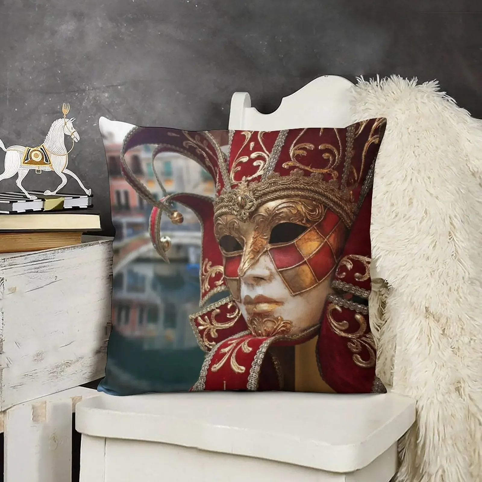 Venetian Carnival Mask, Venice canal, Venetia, Italy Throw Pillow christmas cushions covers Pillow Cases Decorative pillow