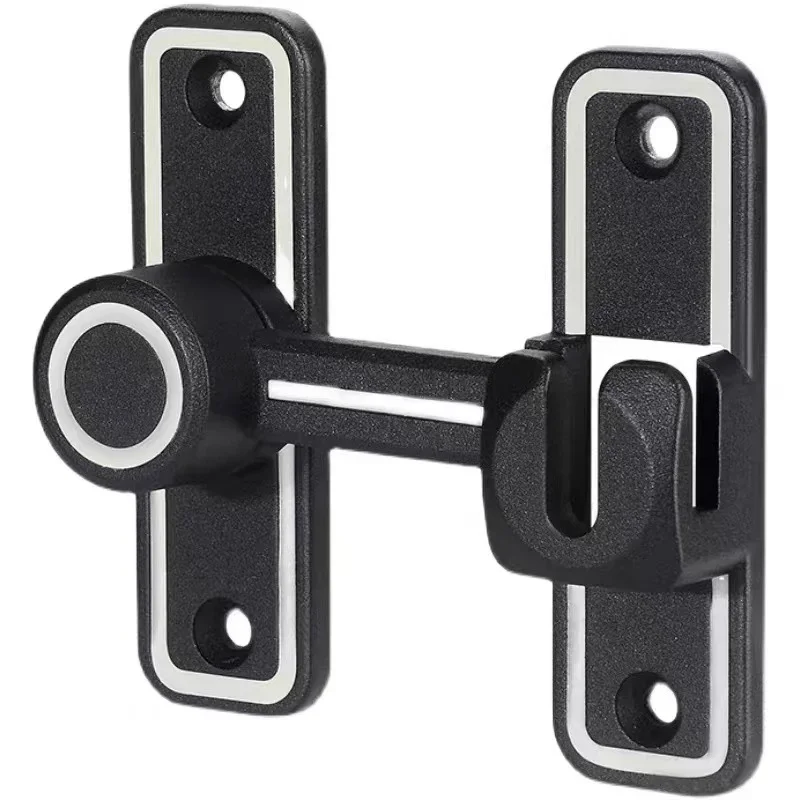 Dual Purpose Push-pull Door Lock with Luminous Door Buckle, Indoor Non Drilling Metal Door Bolt  Stops  Hardware