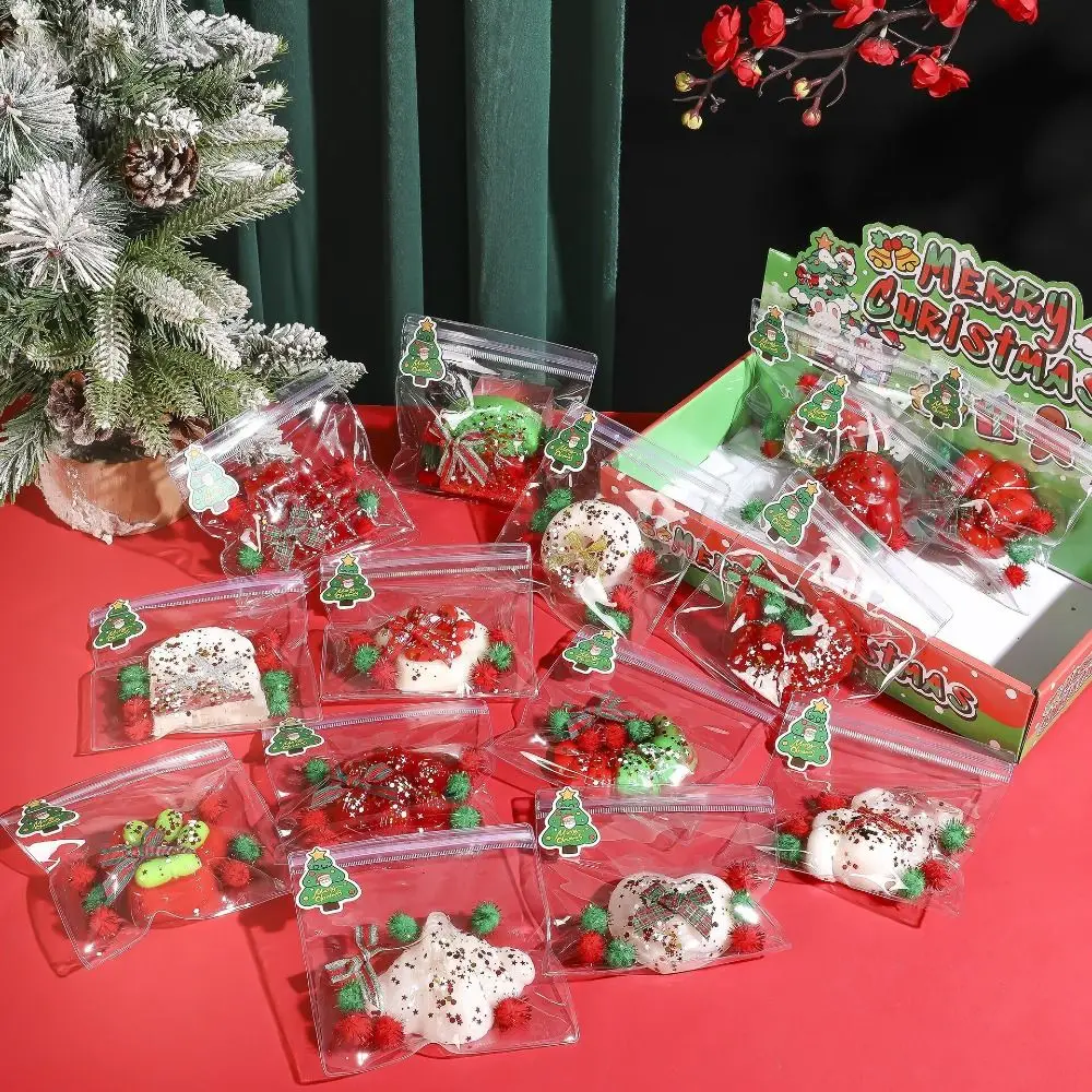 

Разминающие рождественские игрушки-кошачьи лапы, снеговик, силиконовая мультяшная игрушка-пончик, 3D красочная елочная игрушка, рождественский подарок