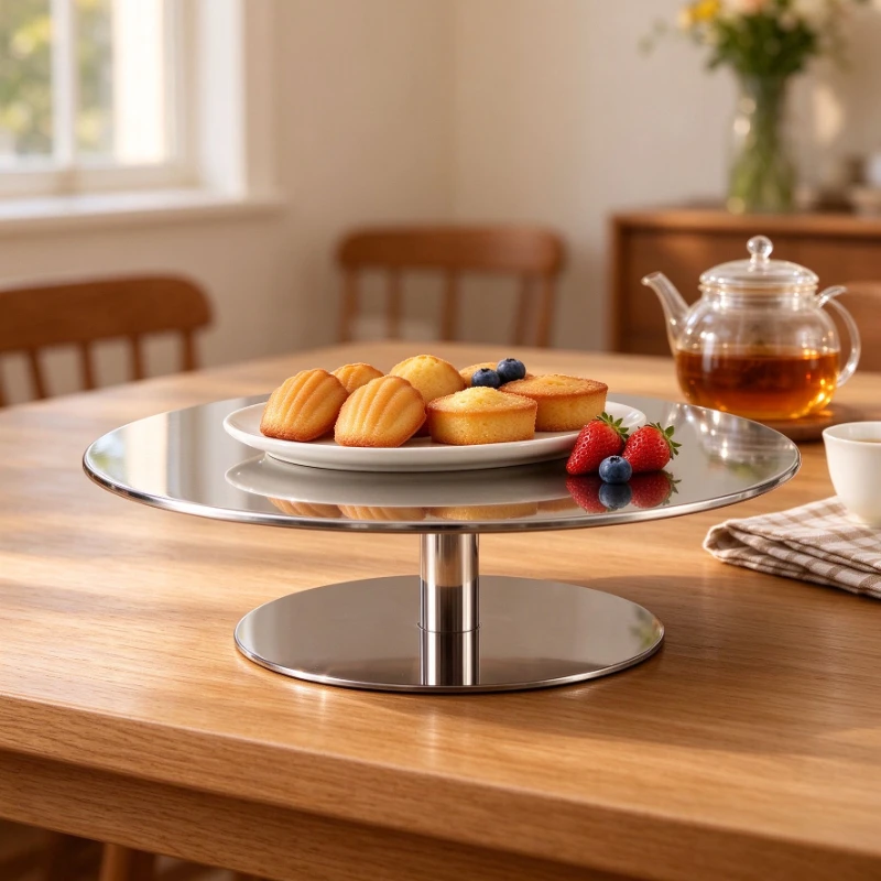 Stainless Steel Tray 2 Tier Aesthetic Storage Fruit Bowl Decorative Creative Coffee Table Small Cake Plate Home Decoration