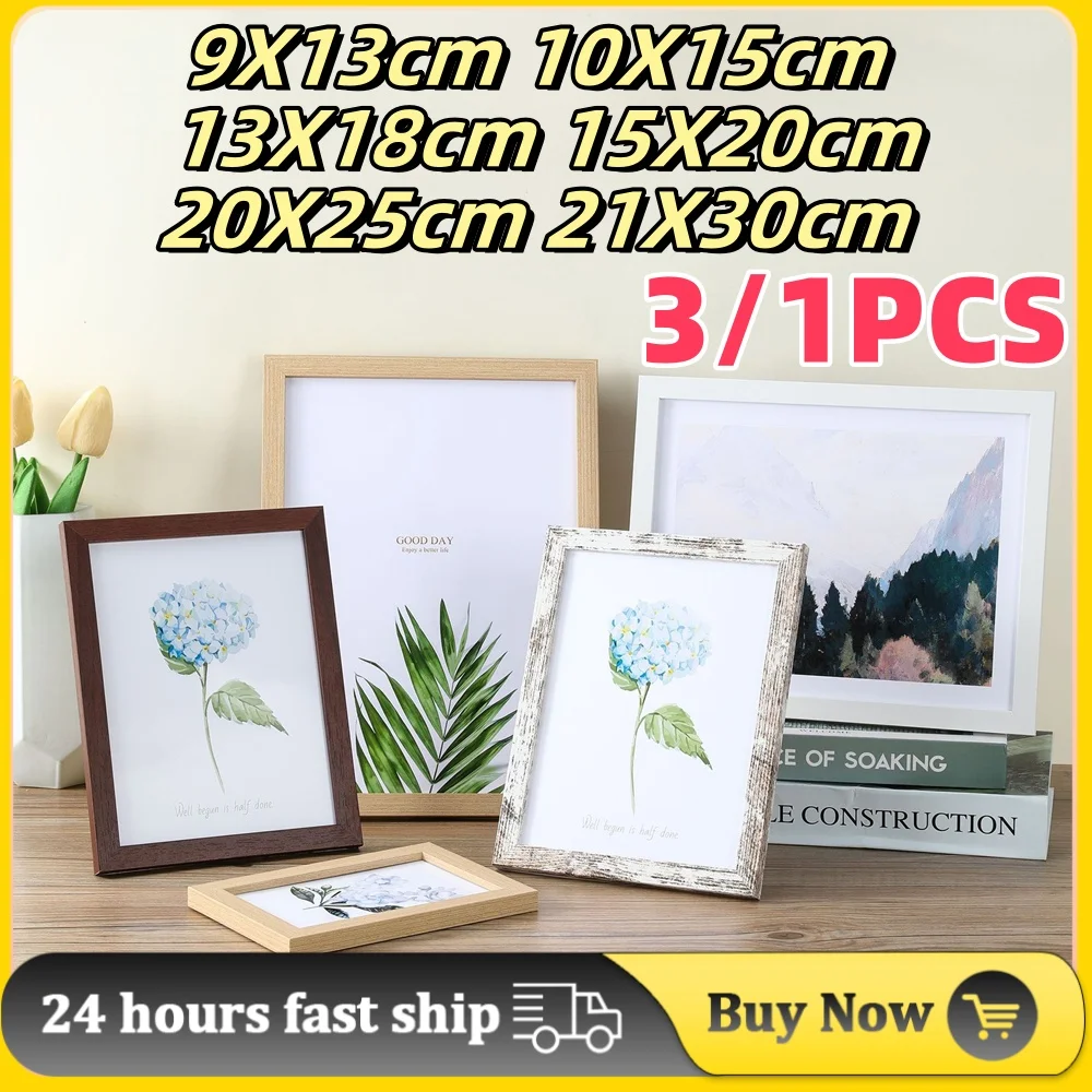 Wooden Photo Frame For Wall Hanging Pictures Photo Decor 10X15 15X20 20X25cm A4 Honors Certificate Document Dry Flower Holder