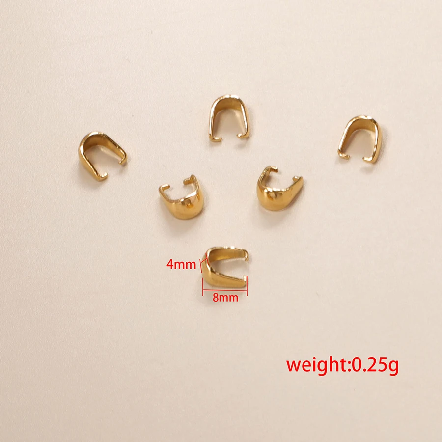 New 25Pcs/Pack Stainless Steel Curved Seed Buckle For Jewelry Making Pendant Accessories Unfading DIY Bracelet Necklace Keychain