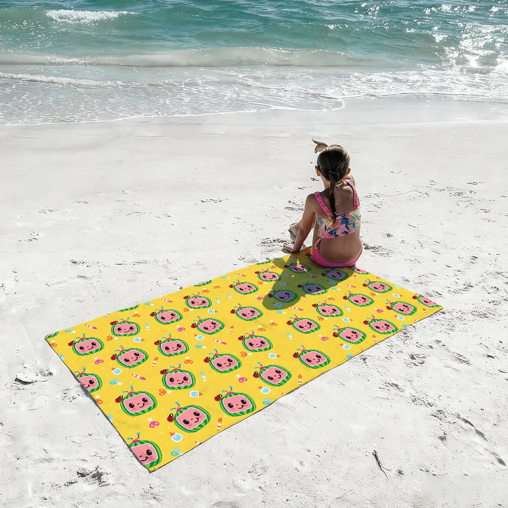 Cute Happy Children Towel Shower Sauna Travel Spa Quick Dry Gym Accessories Soft C-CoComelonS-S Large Beach Towels