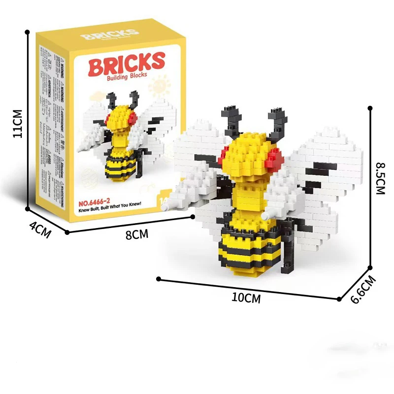 Set di giocattoli creativi con blocchi di farfalla Set di blocchi di api e granchio assemblare modello di costruttore di animali Giocattoli di mattoni Regali