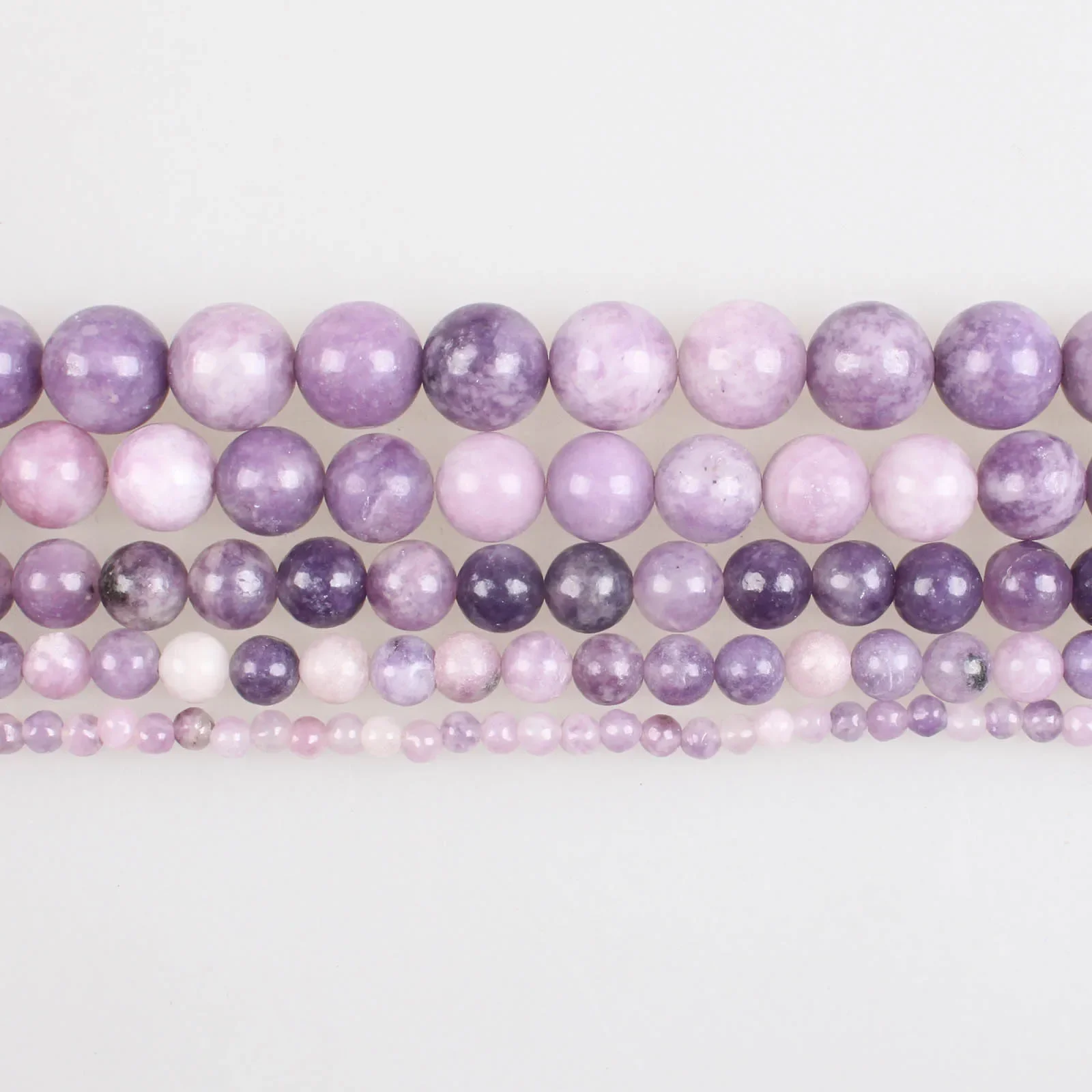 100% Natural Stone Beads Purple Lepidolite Stone Beads Round Loose Beads 4 6 8 10 12mm For Bracelets Necklace Jewelry Making