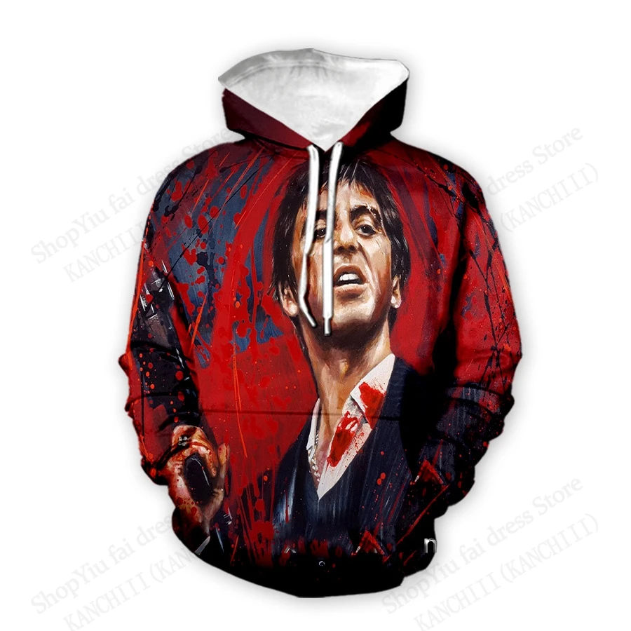 Movie Scarface 3d Print Hoodies Men Women Fashion Oversized Vintage Hoodie Sweatshirt Tony Montana Coat Mens Clothing Moletom
