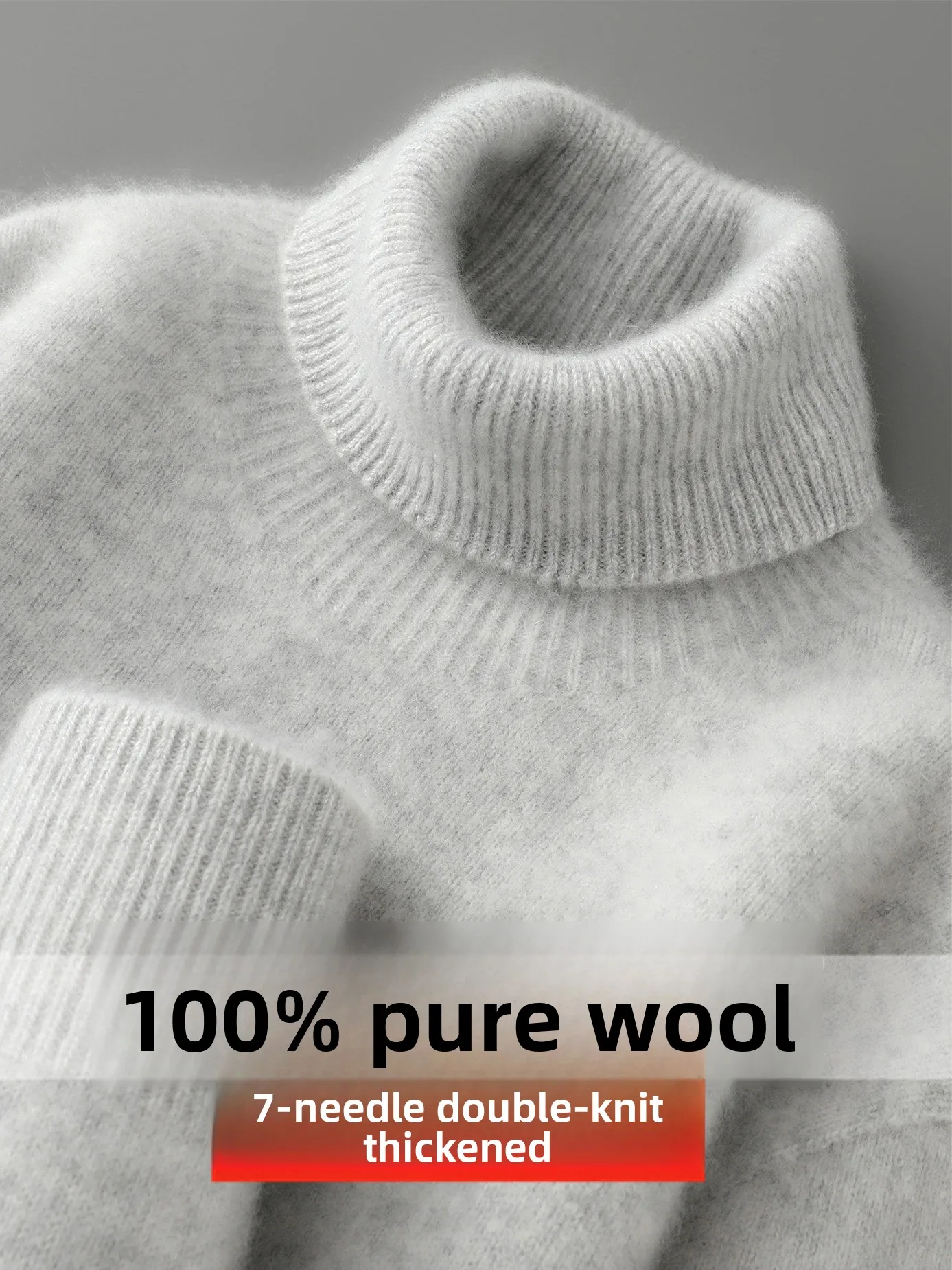 

Men's High Collar Thiened Double Wool Sweater Winter Loose Camere Knitted irt Casual Sle Comfortable Warm Breathable