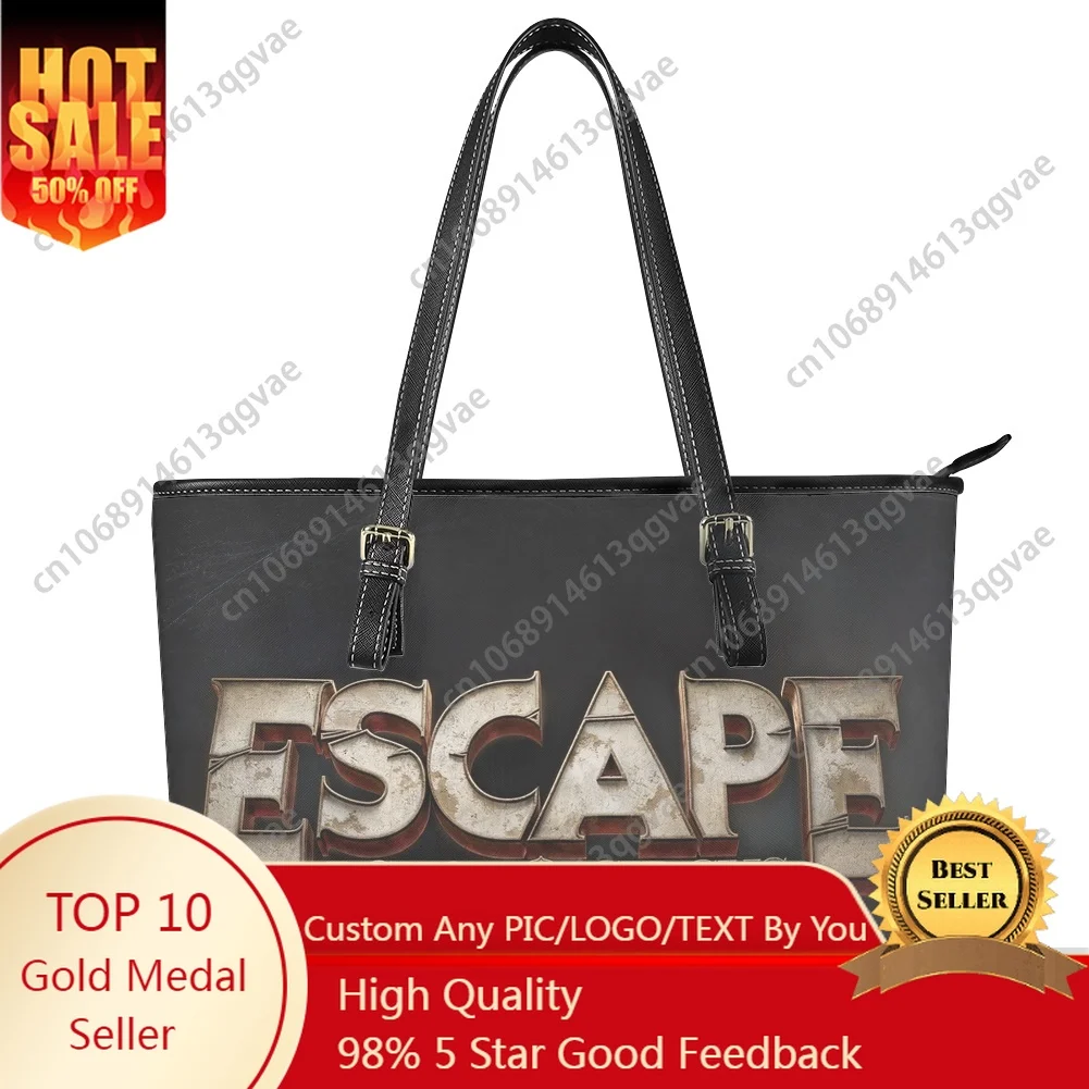 

Escape Halloween Music Festival Custom Handbag Womens Mens Personalized Tote Bag Shoulder Bag Business Leather Purse Travel Bag