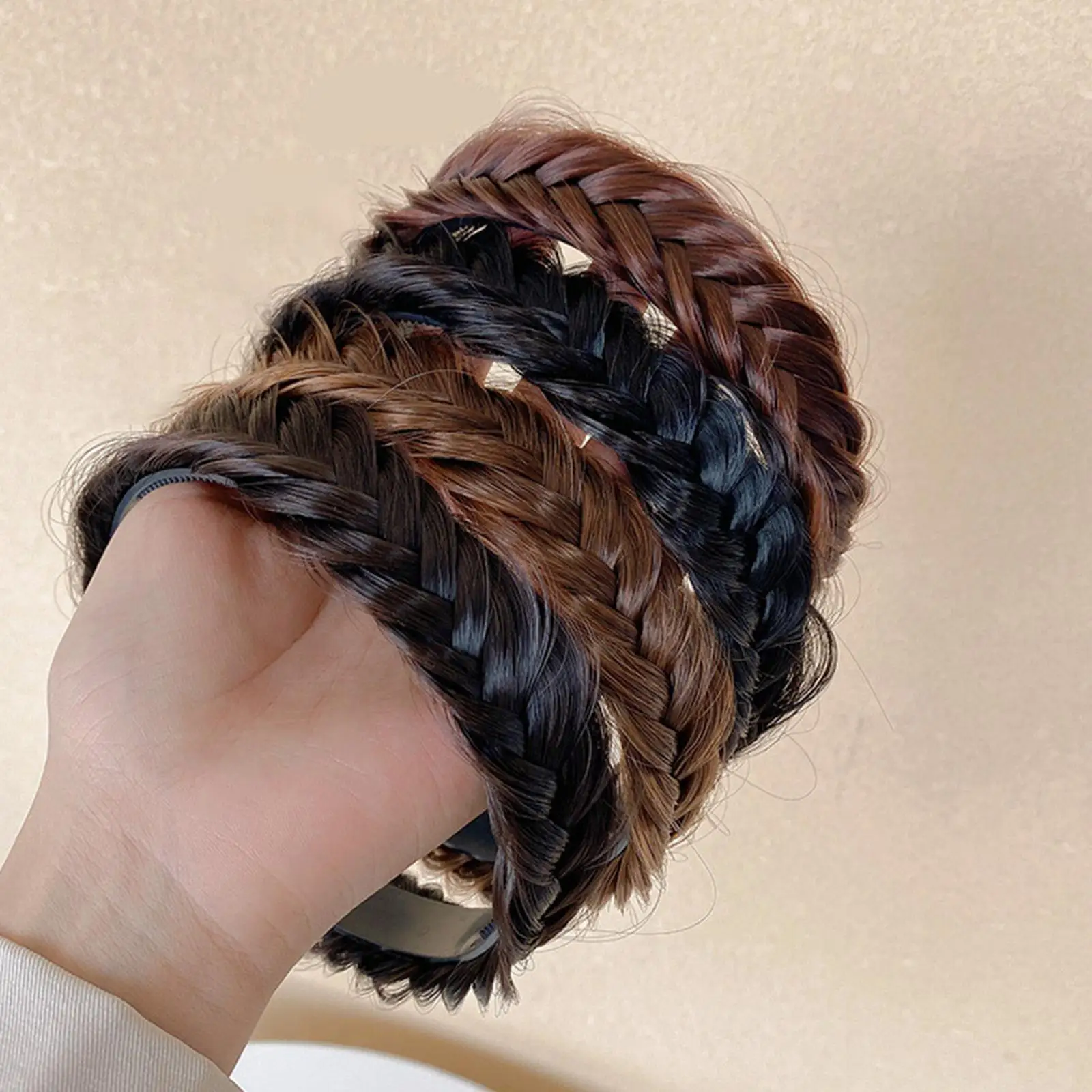 Hair Braided Headband Headdress Chunky Elastic Hair Band for Women Girl Ladies