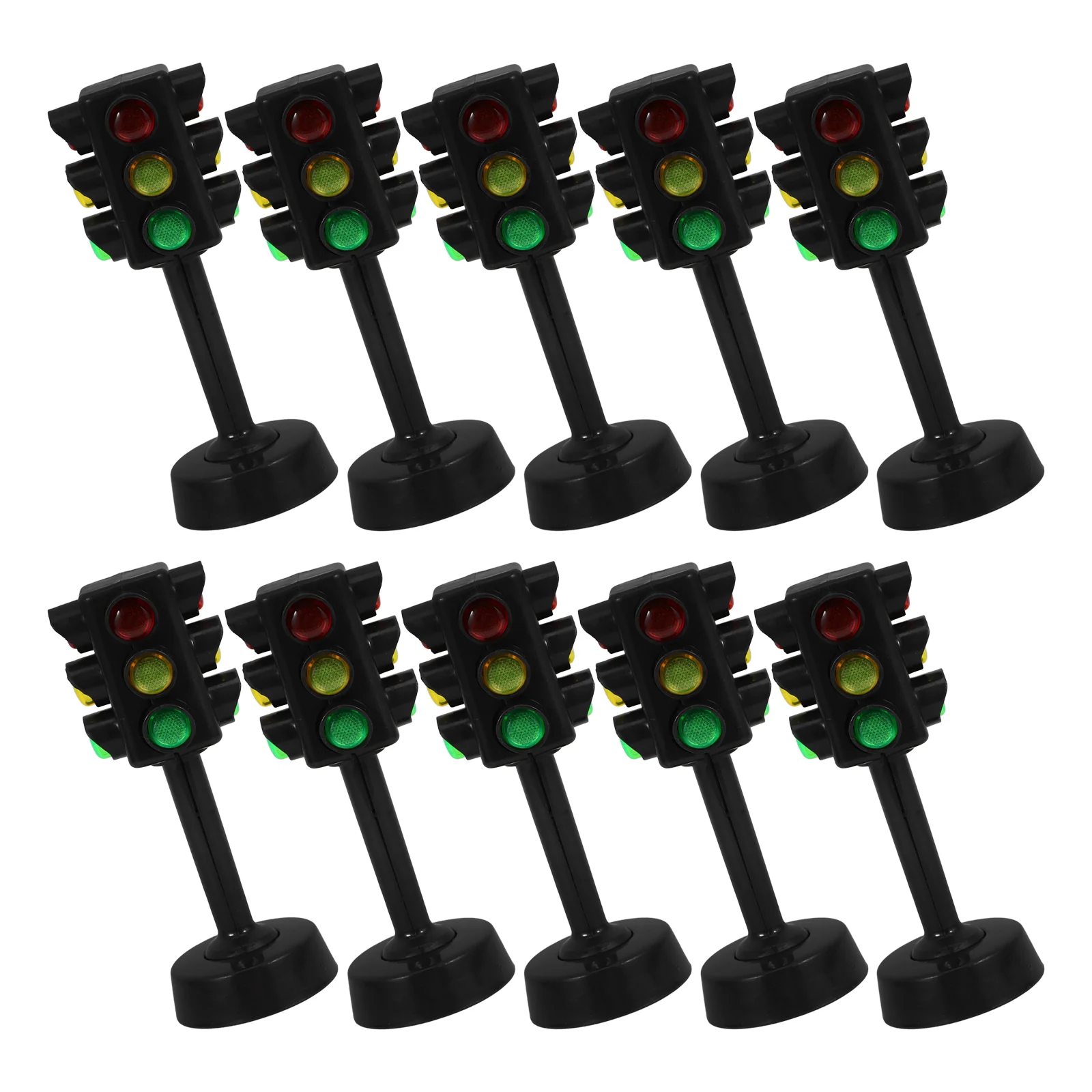 10 Pcs Traffic Light Model Mini Signal Lamp Toys Safe Vivid Colors Realistic Design Switchable Light Non Remote for Kids