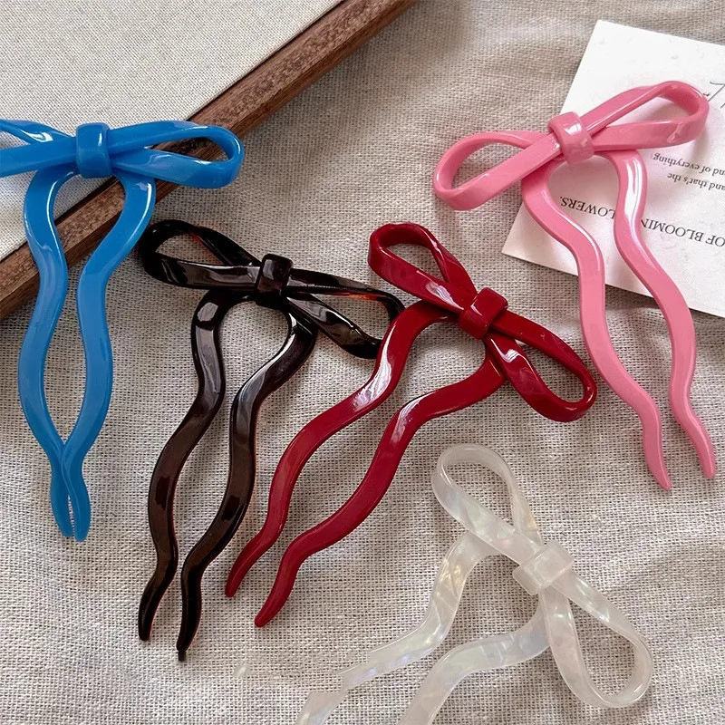 Korea France 3D Bow Spring Clip Versatile Princess Hair Clip One Word Clip
