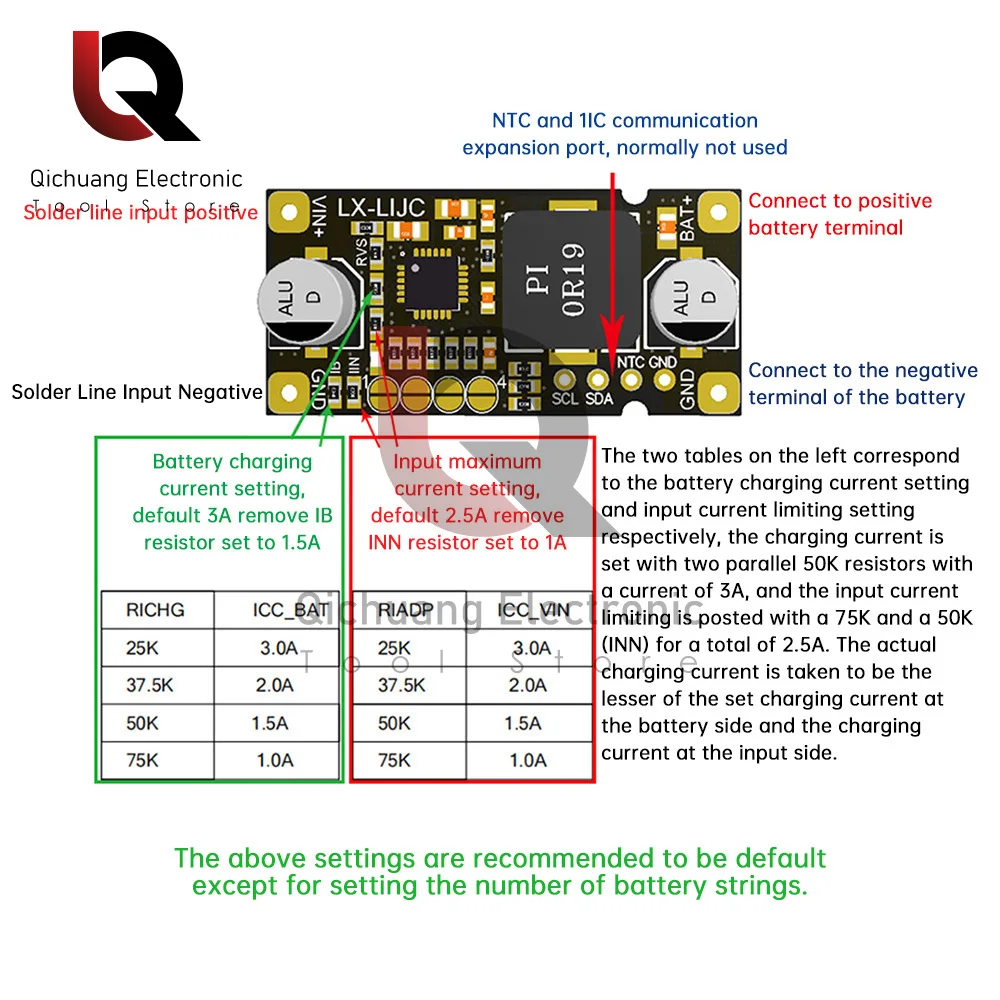 1S 2S 3S 4S 3A 40W Li-ion Battery Charging Buck Module Current Adjustable with Temperature Protection 5-26V Input Charger Module